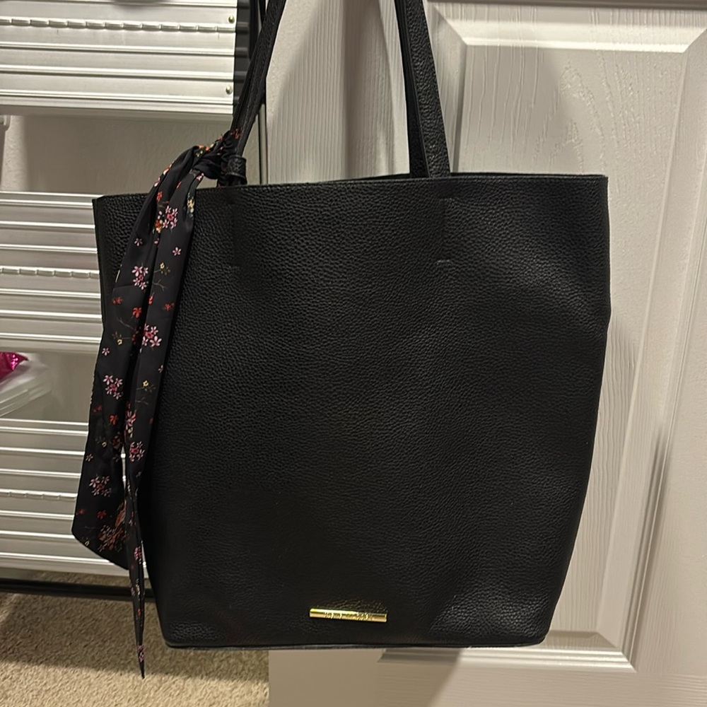 Steve Madden Black Faux Leather Tote